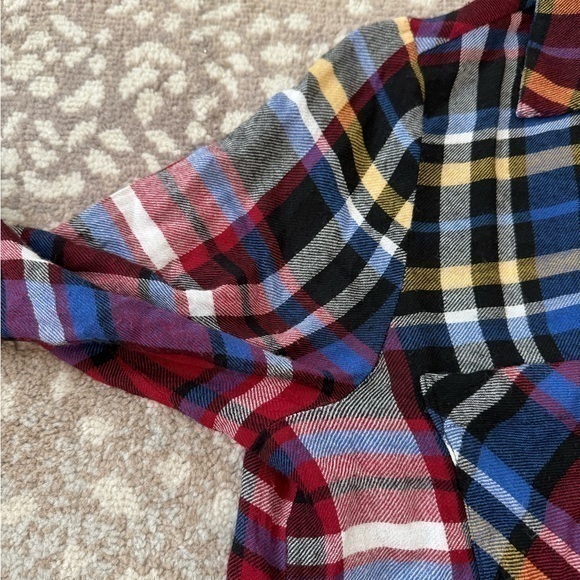 L’Agence Tyler Holly Blue Plaid Lightweight Button Down‎ Shirt Size Medium - Picture 6 of 11